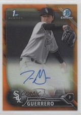 2016 Bowman Chrome Prospects Orange Refractor 19/25 Jordan Guerrero Auto nd3