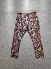 YOGO Athletica Leggings Women Medium Multicolor Abstract Print Capri Yoga Pants