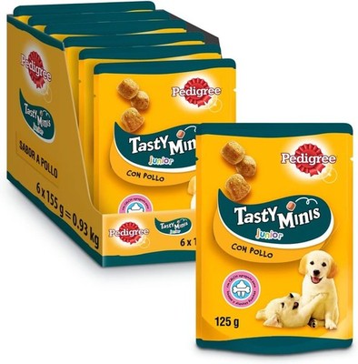 Pedigree Tasty Minis Leckerlis Hunde Welpen Huhn Hundesnack 6er Pack 125g