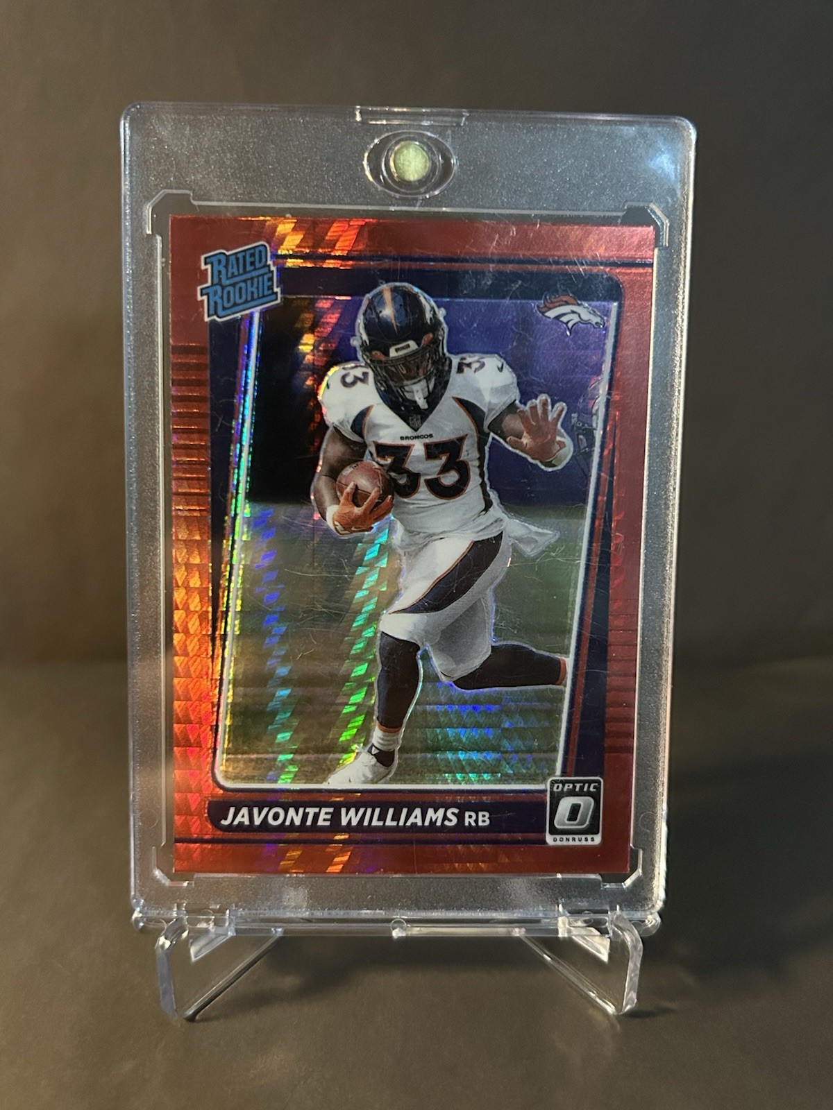 2021 Panini Donruss Optic Rated Rookie Javonte Williams #215 Red Hyper Prizm RC