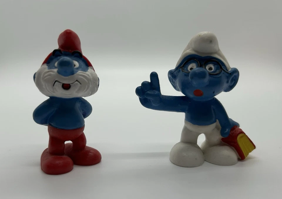 De colección Pitufos Coleccionables Papá Pitufo y Pitufo Inteligente Foto 2 de 4