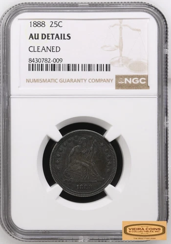 1888 Liberty Seated Silver Quarter, NGC AU Details, Mintage of 10,001 - #B55419
