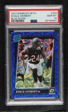 2021 Donruss Optic Rated Rookie Blue Scope Prizm Khalil Herbert #293 PSA 10 0vd2
