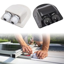 Roof Solar Panel Double Cable Entry Gland Box Waterproof Motorhome Camper Boat