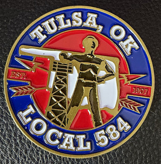 IBEW Local 584 Tulsa OK Golden Driller Challenge Coin