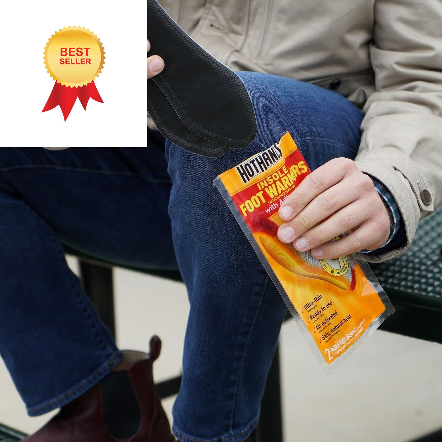 HotHands Insole Foot Warmers - Long Lasting Safe 16 Count (Pack of 1), gray 