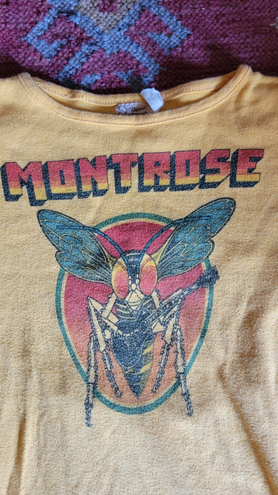 Montrose Vintage 70s Band Shirt Yellow Long Sleeve 1973 Sammy Haggar Sportswear image 4