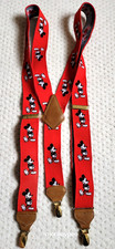 Vintage Disney Mickey Mouse Suspenders Red J.G. Hook Adjustable Braces Retro