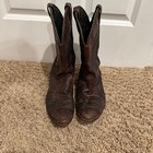 Vtg Code West Men’s Brown Leather Cowboy Boots Size 10.5 Western w/Star Toe Tips — photo 3