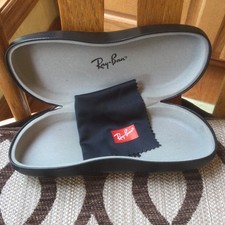Ray-Ban Black Hard Clamshell Sunglasses Case  Cleaning Cloth
