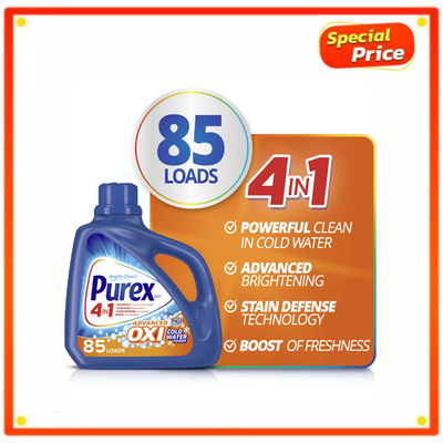 #ad Purex Advanced Oxi Power Liquid Detergent 128 fl oz 85 Wash Loads Free Ship $10.99