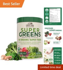 Delicious Organic Super Greens Powder - Natural Energy  Digestive Support Drink
