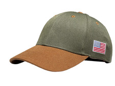 Premium Two-Tone Baseball Cap with USA Flag Embroidery and Pre Curved Long Visor