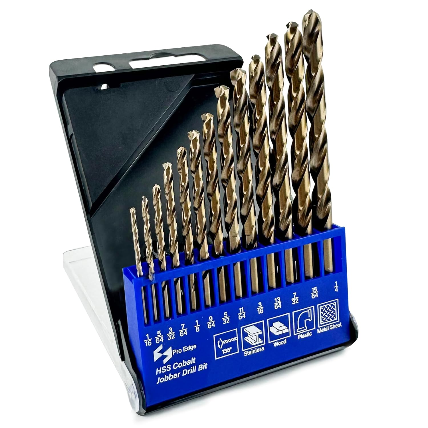 Cobalt Drill Bit Set, M35 High Speed Steel Drill Bits for Stainless ...