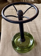 modern brass green glass, bottom toothbrush holder