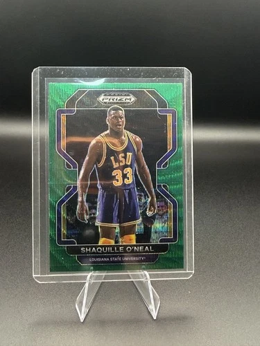 2022-23 Panini Prizm Draft Picks Green Prizm Shaquille O'Neal LSU Basketball Car