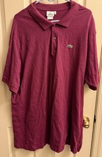 Lacoste Shirt Men's 10L  3XL Golf Polo Burgundy Short Sleeve Gator