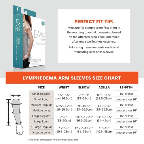 Ease Opaque Lymphedema Moderate Arm Sleeve - Large Regular - Sand - 20-30 mmHg - Picture 3 of 7