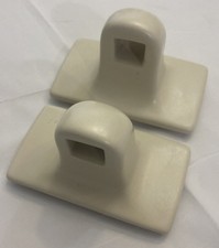 Beige Bone Almond Matte Ceramic Towel Bar Rod Rack Post Holder Brackets Vintage