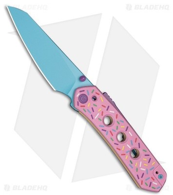 CIVIVI Vision FG Dessert Warrior Superlock Knife Pink Sprinkles G-10 (3.5'' Blue)