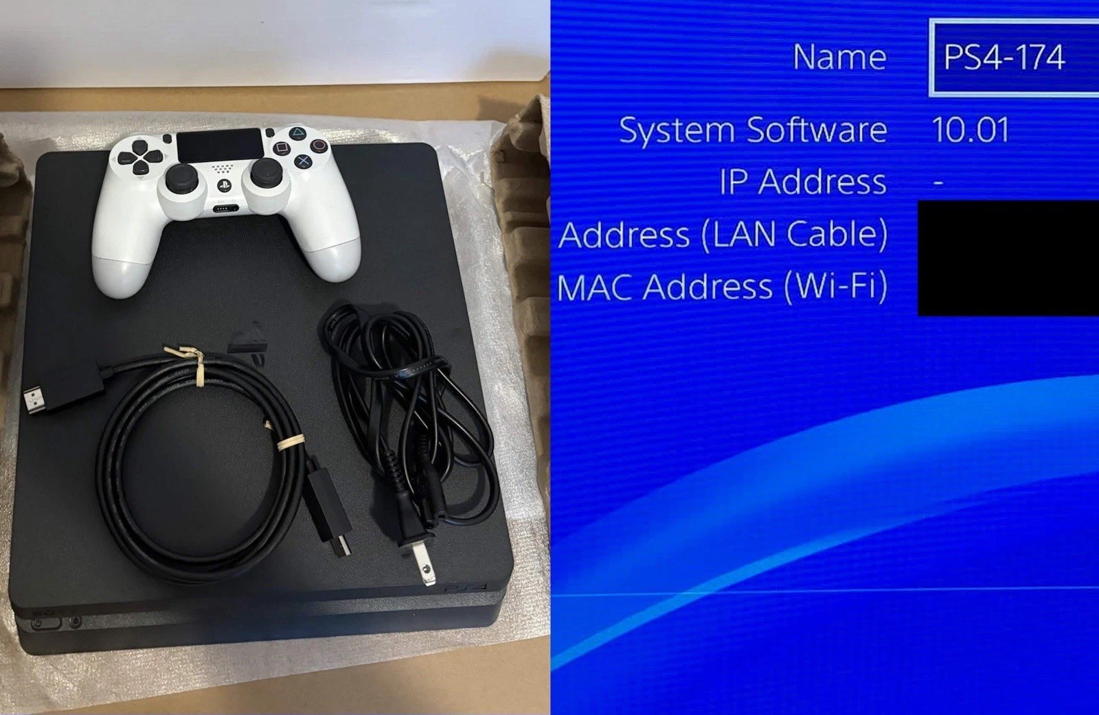 PlayStation 4 Slim 1TB CUH 2215-B Console With Cables & Controller LOW FIRMWARE