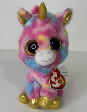 TY Beanie "Fantasia" Theme Pink Unicorn Plush Doll 6” Stuffed Plush 2015 NWT