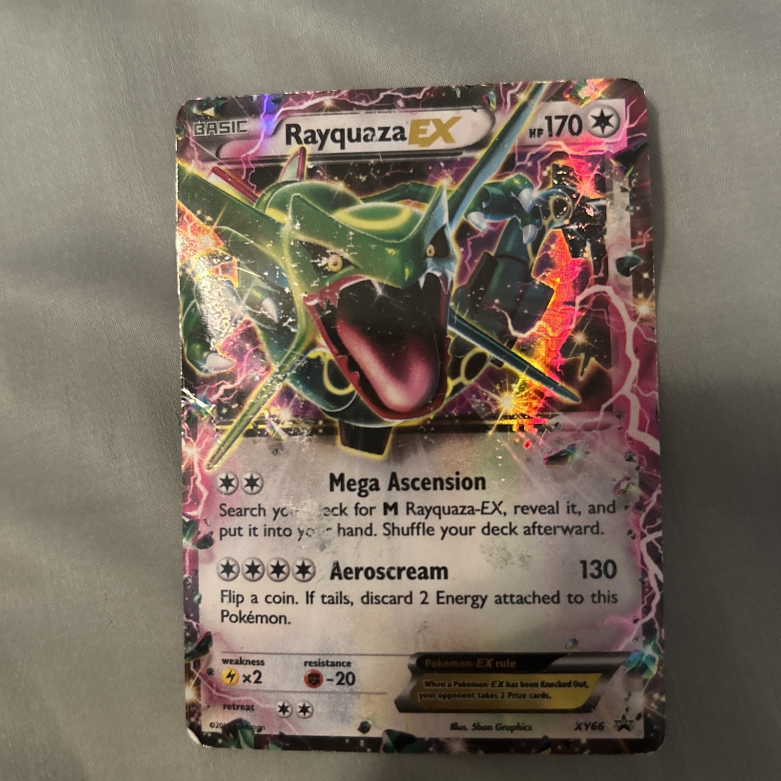 Pokémon TCG Rayquaza EX Holo Card XY Black Star Promo XY66 LP