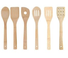 Utensilios de madera de bambú herramientas de cocina cuchara espátula tenedor mezclador utensilios de cocina