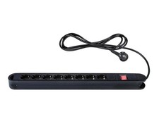 Multimedia-Steckdosenleiste, mit Überspannungsschutz Mehrfachsteckdose 8-fach