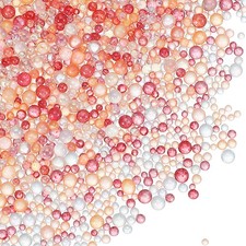 Glass Bubble Beads, 100g Tiny Iridescent Beads 1-3mm Mixed Red