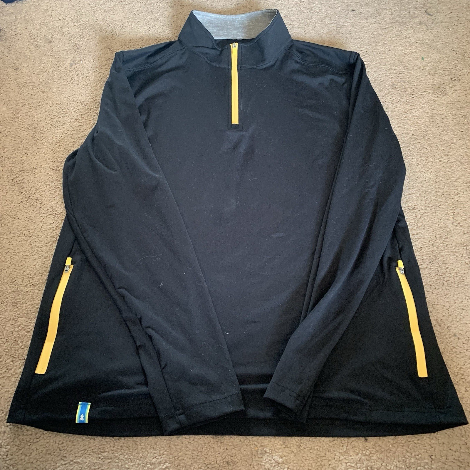 Chubbies Men's The Obsidian Movementum Quarter Zip Black Size Medium Sz M