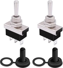 2Pcs Momentary Toggle Switch 12V 25A SPDT (ON)/Off/(ON) 3 pin 3 Position Waterpr