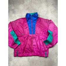 VTG 90s Columbia Sportswear Company Colorblock Windbreak Jacket Pink Teal Taiwan