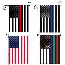 12x18 Inch USA Thin Blue Line Red Line Green Line Garden Flag American Police