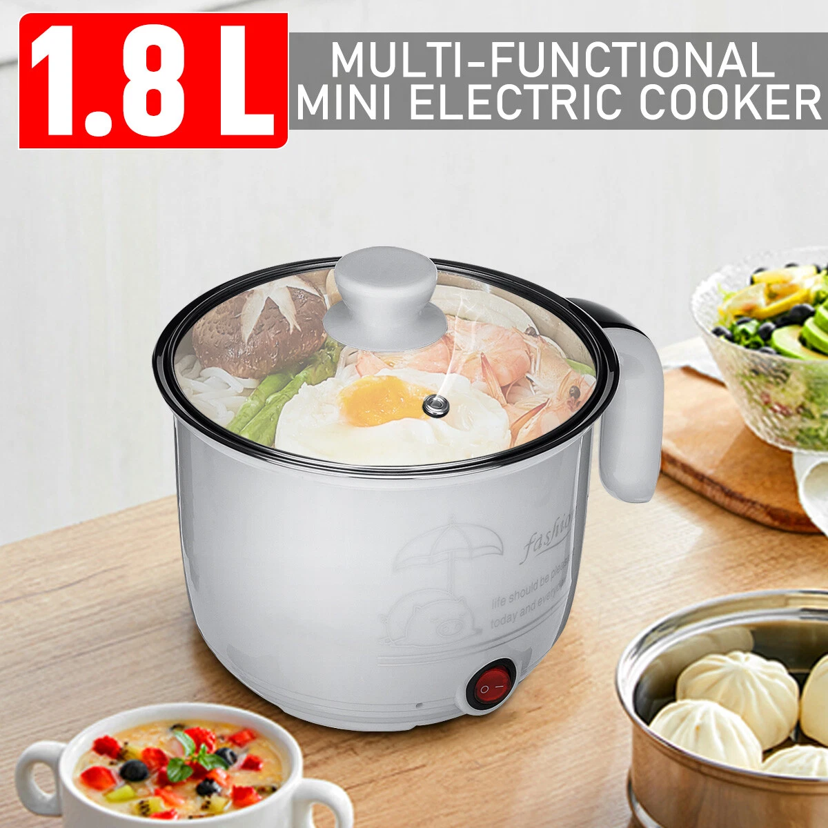 1.8L Mini Electric Cooker Kettle Hot Pot With Multi Function For Steam Egg Soup
Opens in a new windo
