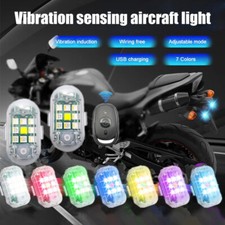 2Pc Motorcycle Ambient light Tail Lamp Flashing Vibration Sensing Remote LED Kit
