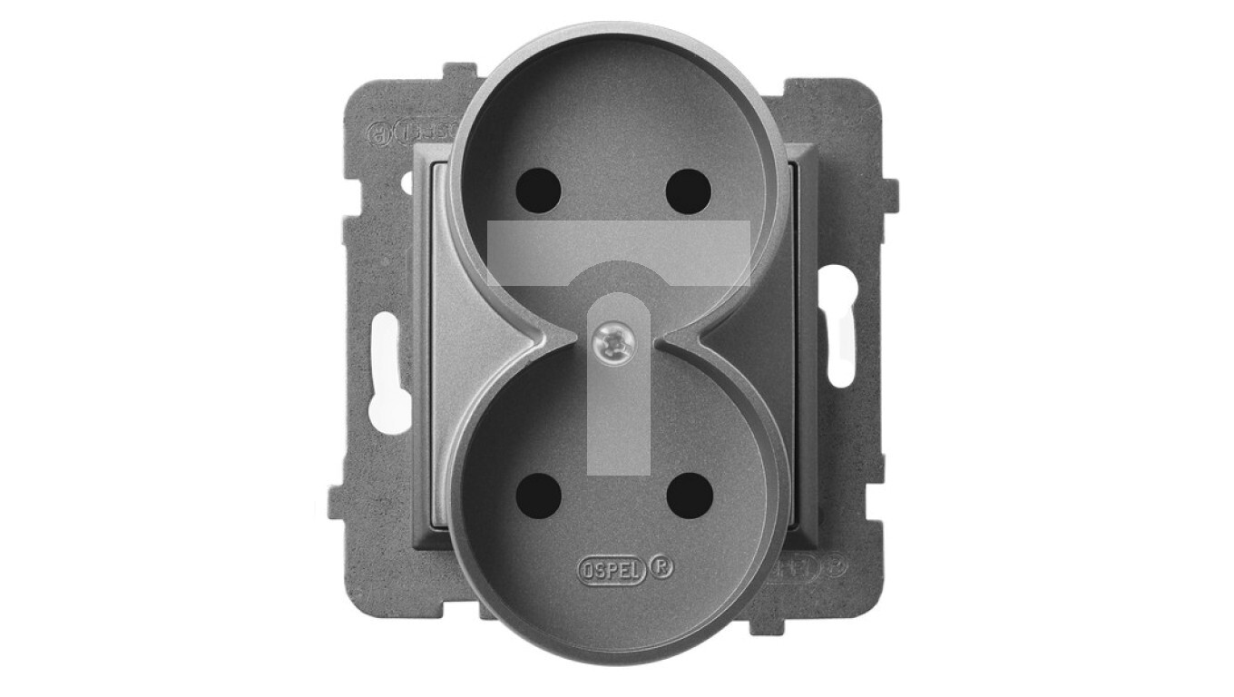 ARIA Double socket gray matt GP-2UR / m / 70 /T2UK