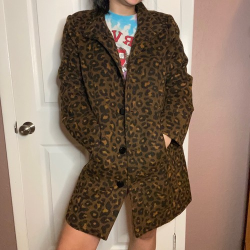 Cheetah leopard pea coat | eBay