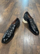 Vtg Allen Edmonds Belgium 11.5 AA Black Oxford Slim Leather USA Made Dress Shoe