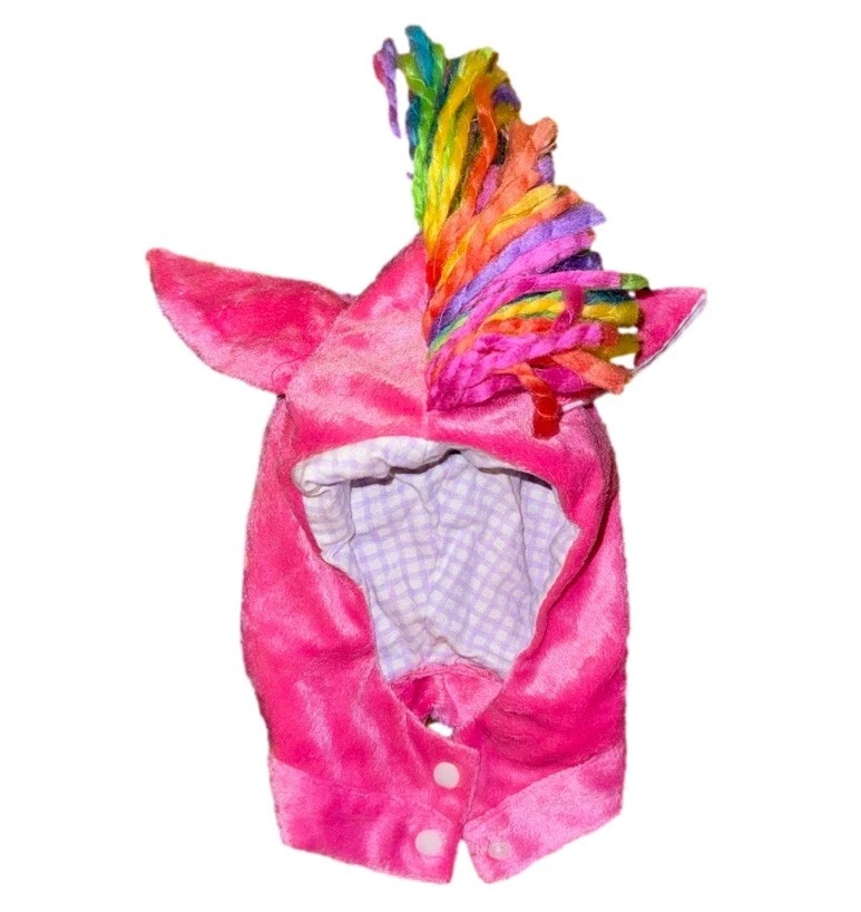 Rubie’s Adorable Pink Pony Infant Halloween Costume Plush Fabric W Rainbow Mane  - Image 3 of 4