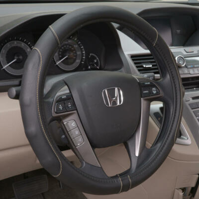 Leather Steering Wheel Cover Synthetic Microfiber Grip Standard Fit 14.5-15.5''