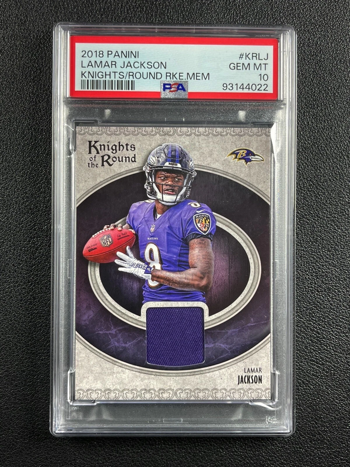 Lamar Jackson Panini Knights of the Round Rookie Memorabilia #KRLJ Base