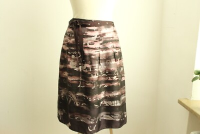 Typhoon summer skirt size 40 viscose purple A-line belt tie
