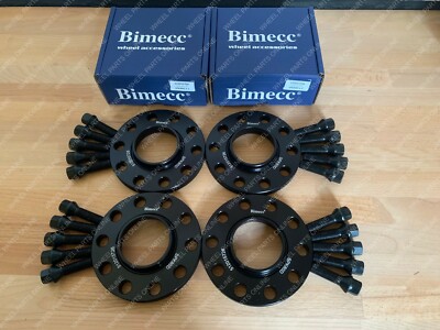 2x12mm + 2x15mm Black Alloy Wheel Spacers Black + Bolts AUDI TT FV 14> (T)