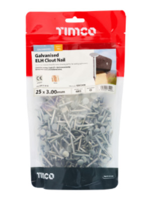 CLOUT NÄGEL 25 MM VERZINKT 1 KG & 2,5 KG FILZ DACHSCHIEFER SCHUPPEN TACK GROSSER KOPF