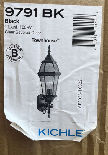 Kichler Lighting 9791BK Townhouse Outdoor Wall Light Fixture 27” in Black *READ* - Picture 1 of 13