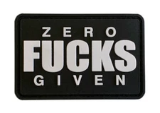 Miltacusa Zero Fcks Given Tactical Patch [PVC Rubber-3.0 X 2.0 -FB7]