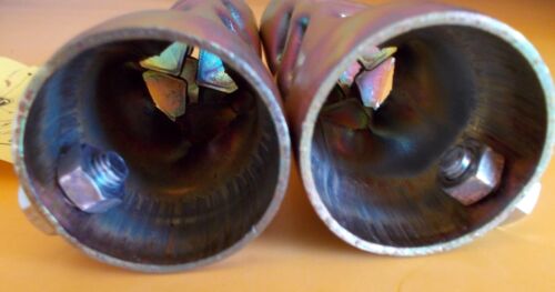 Baffles Exhaust Louvered Core Short 110mm x 38mm Honda Yamaha Harley (pair) - Picture 2 of 3