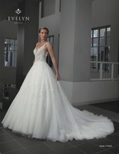 Evelyn Bridal Kaira Wedding Dress with Lace and Swarovski Beading Size 10