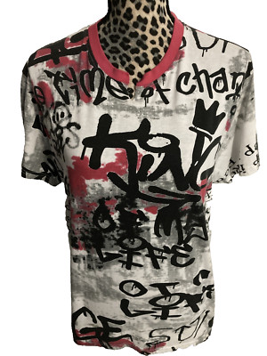 Phat Farm Shirt Men L Y2K White Crew Neck Skater Urban Hip Hop Street Wear